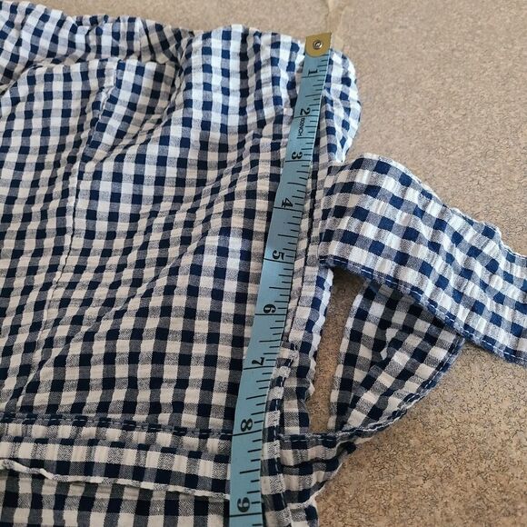 Kenar Blue & White Gingham Wide Leg Capri Jumpsuit M - Picture 6 of 11